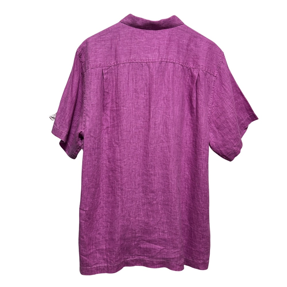 Tommy Bahama Mens Linen Shirt L Fuchsia Resort Tropical Island Vacation‎ Beach - Picture 3 of 6